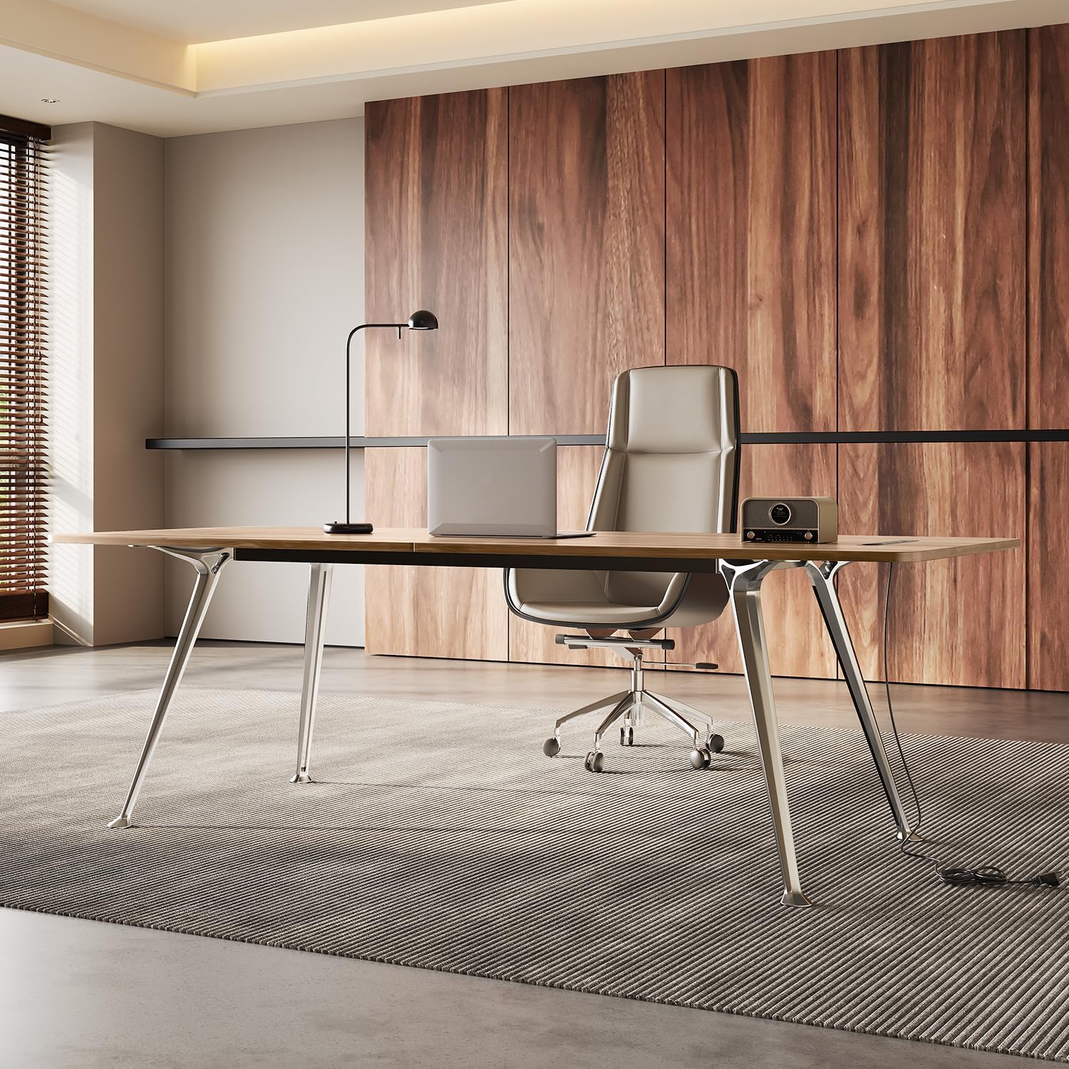Modern Wood Office Desk - Hình 2