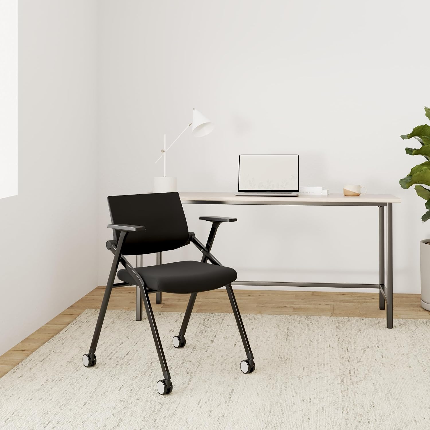 Black Mesh Folding Office Chair - Hình 2