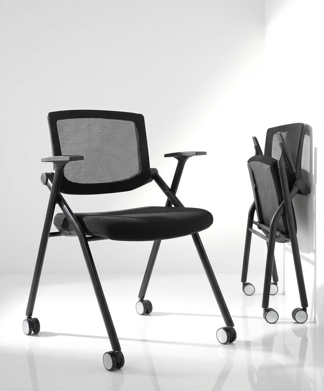 Black Mesh Folding Office Chair