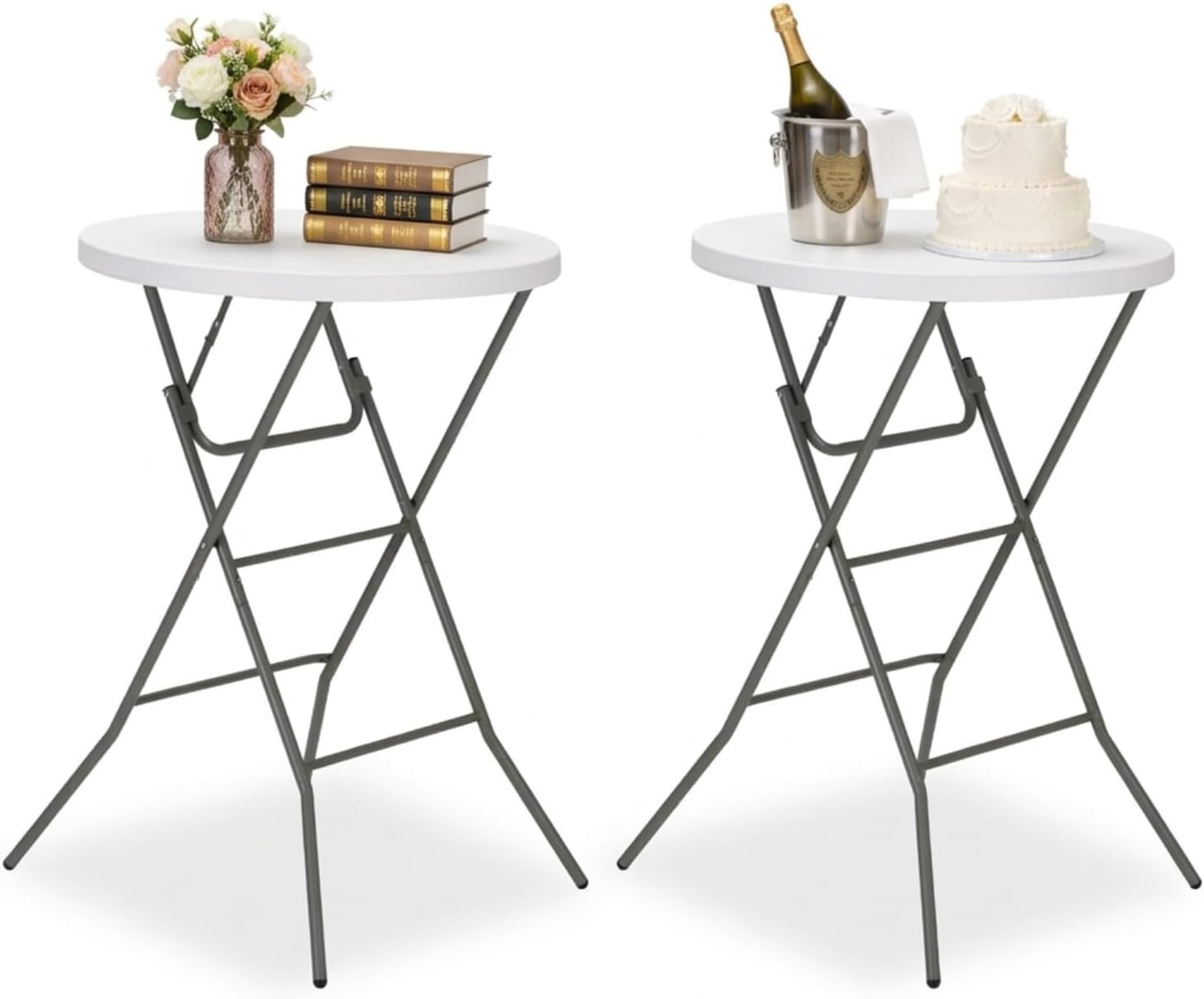 White Folding Cocktail Table