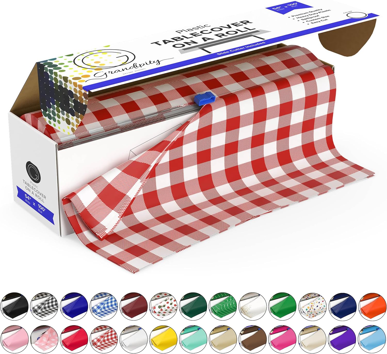 Grandpity Red Gingham Disposable Tablecloth
