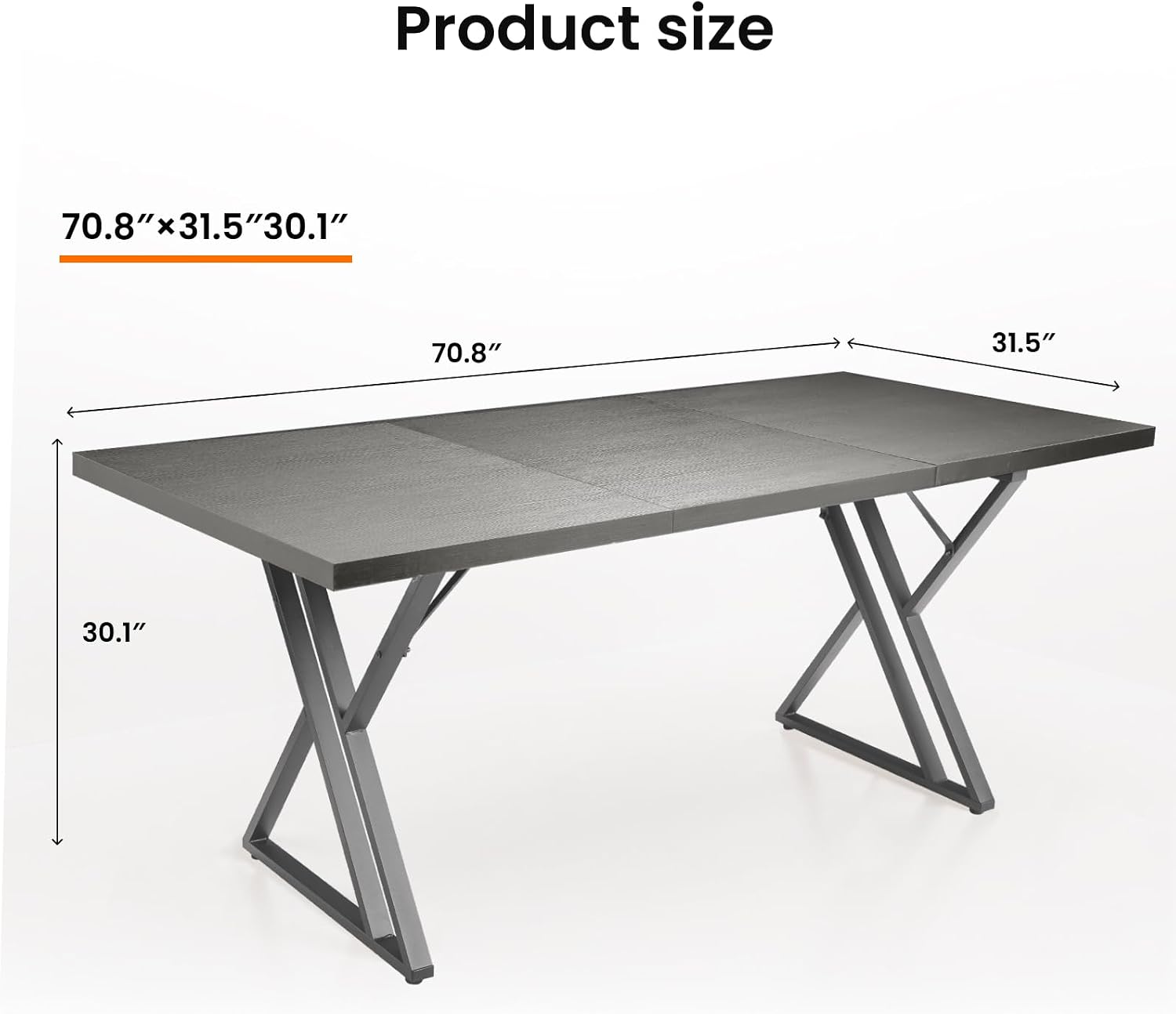 Industrial Gray Extendable Office Desk - Hình 2